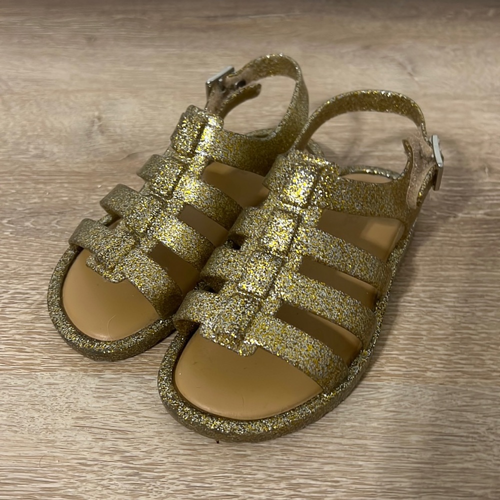 Mini Melissa Gold toddler size 9 jelly sandal